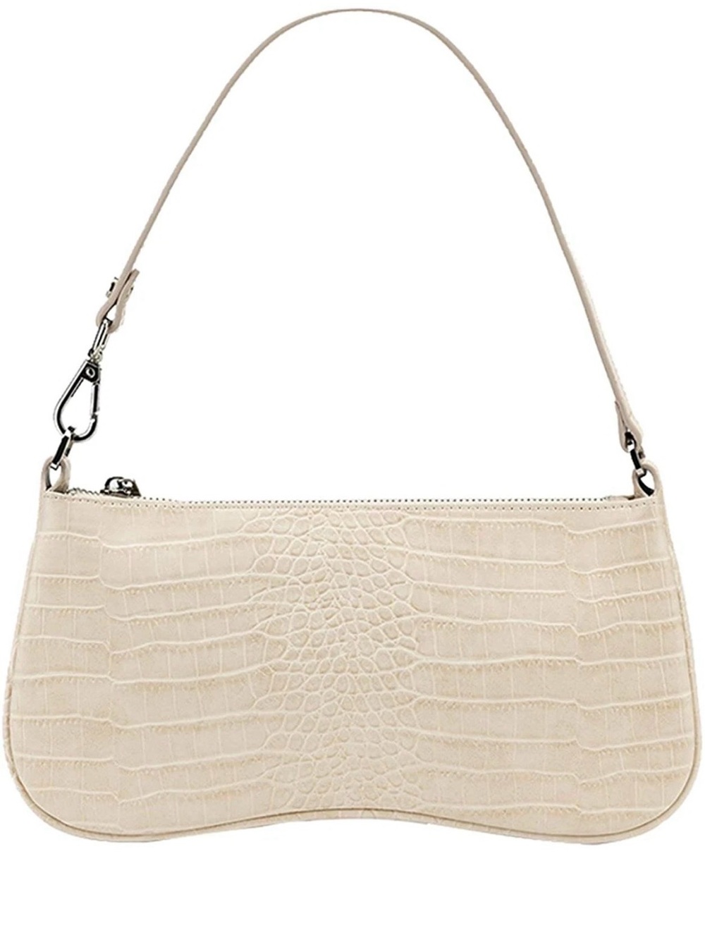 Friday by JW PEI Cream Croc Embossed Shoulder Bag 90s Style